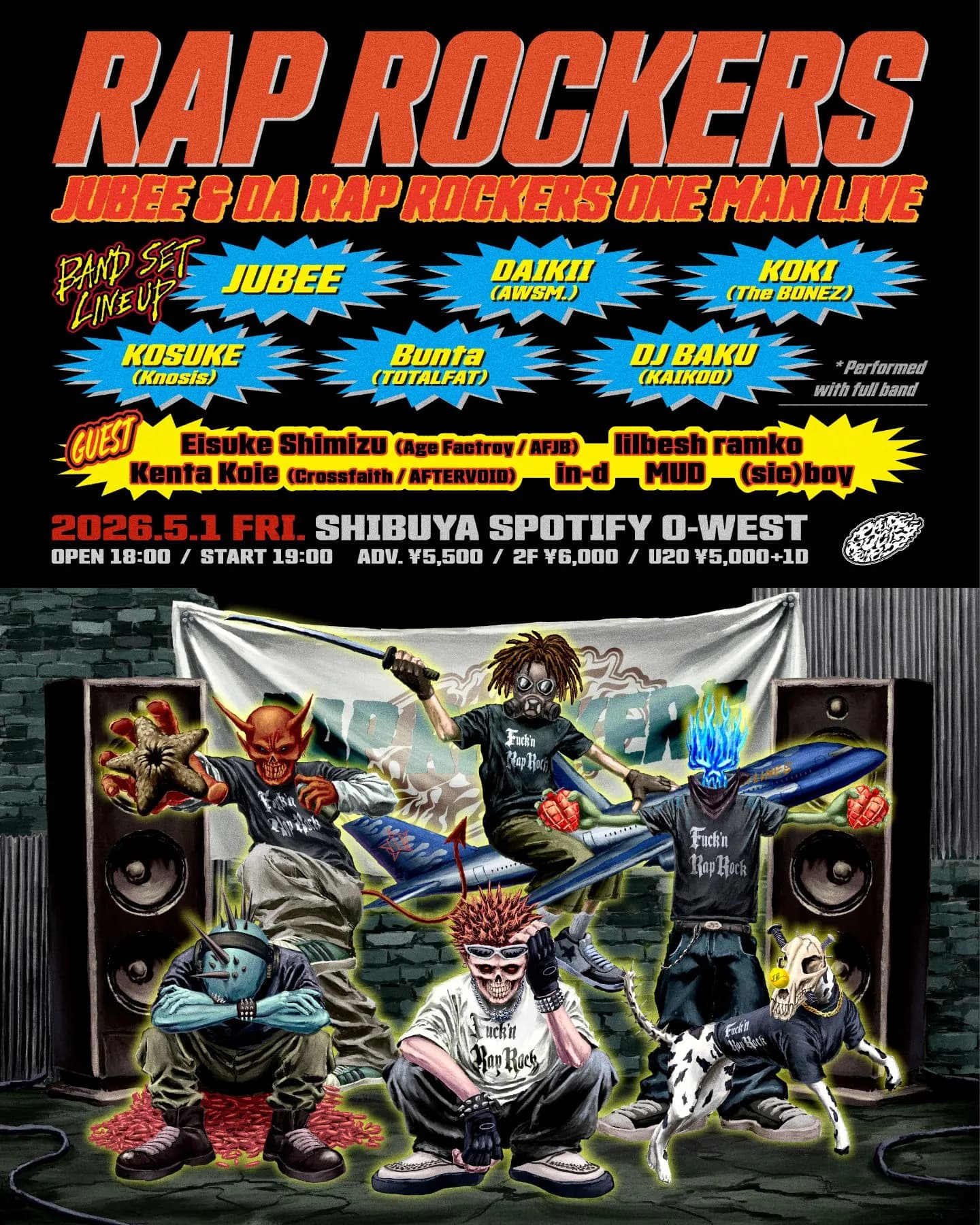 JUBEE & DA RAP ROCKERS ONE MAN LIVE “RAP ROCKERS” | サクチケ JUBEE & DA RAP ROCKERS ONE MAN LIVE “RAP ROCKERS” | サクチケ